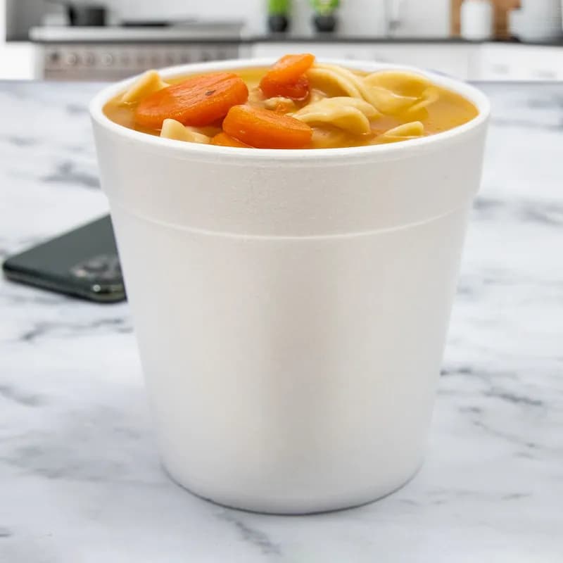 Dart® J Cup® Bowl 32 OZ EPS White Insulated 25 Count/Pack 20 Packs/Case 500 Count/Case