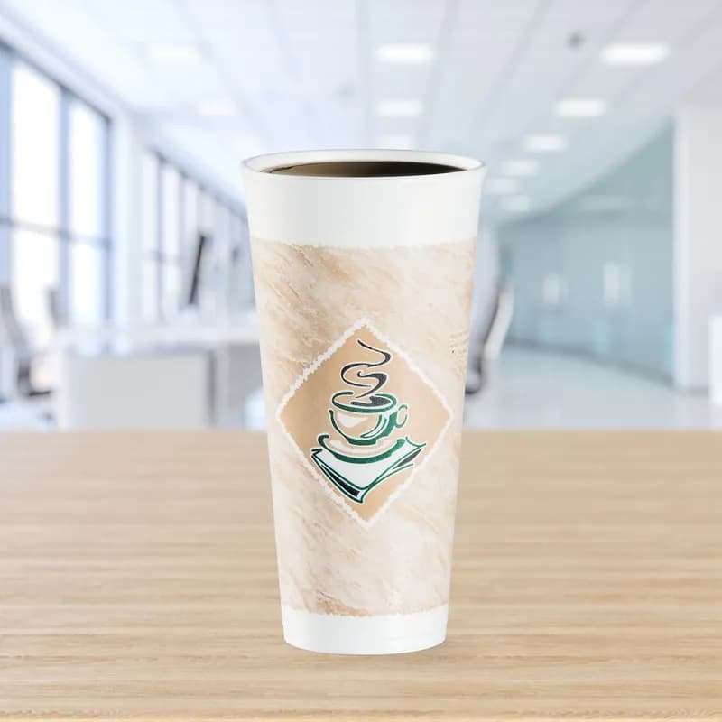 Dart® ThermoGlaze® Cup Insulated 24 OZ EPS Multicolor Café G Stock Print 20 Count/Pack 25 Packs/Case 500 Count/Case