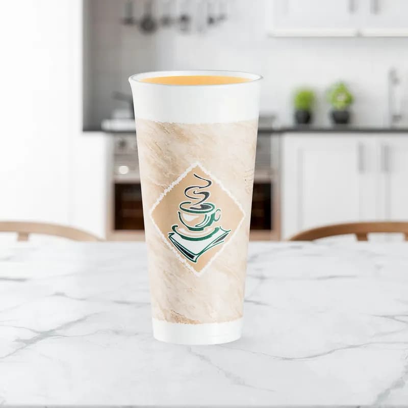 Dart® ThermoGlaze® Cup Insulated 24 OZ EPS Multicolor Café G Stock Print 20 Count/Pack 25 Packs/Case 500 Count/Case