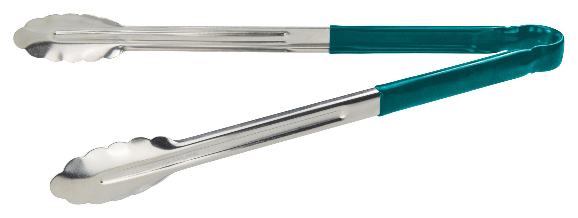 Tongs 15.625X1.625 IN Stainless Steel Green Utility 1/Each