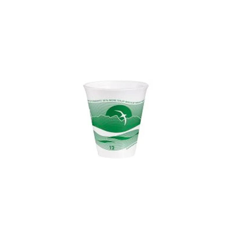 Dart® LX® Cup Insulated 12 OZ Polystyrene Foam Green Horizon 1000/Case