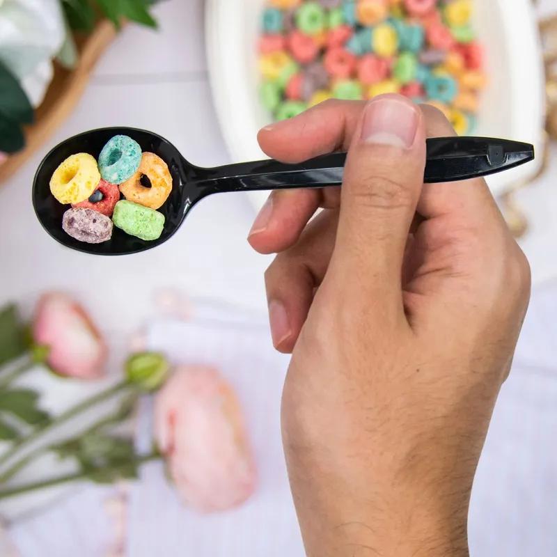 Dart® Style Select® Soup Spoon 5.6 IN PS Black Medium Weight 1000/Case