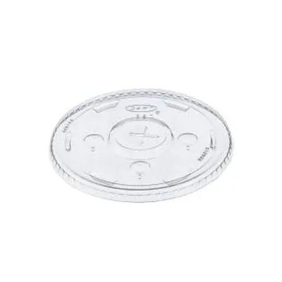 Dart® Lid Flat 0.4 IN PET Clear For Cold Cup Identification With Hole 1000/Case