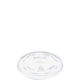 Dart® Lid Flat 3.2X0.35 IN PET Clear For 9-10 OZ Cold Cup With Hole Freezer Safe 100 Count/Pack 10 Packs/Case