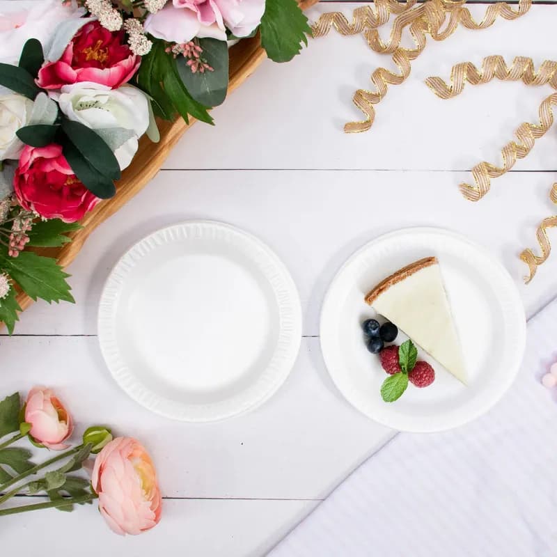 Dart® Quiet Classic® Plate 6X0.61 IN XPS White Round Laminated 125 Count/Pack 8 Packs/Case 1000 Count/Case