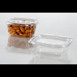 Fresh N' Sealed® Deli Container Hinged With Flat Lid 4 OZ PET Clear Rectangle 800/Case