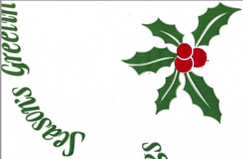 Multi-Purpose Roll 40IN X100FT Cellophane Multicolor Holiday Holly 1/Roll