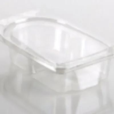 Fresh N' Sealed® Deli Container Hinged With Flat Lid 6X4X1 IN 2 Compartment PET Clear Rectangle 480/Case