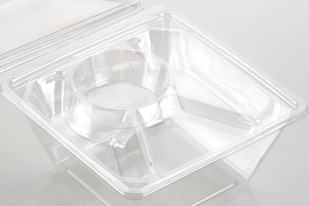 Bowl Insert 4-2.3 OZ 4 Compartment PET Clear Square 810/Case