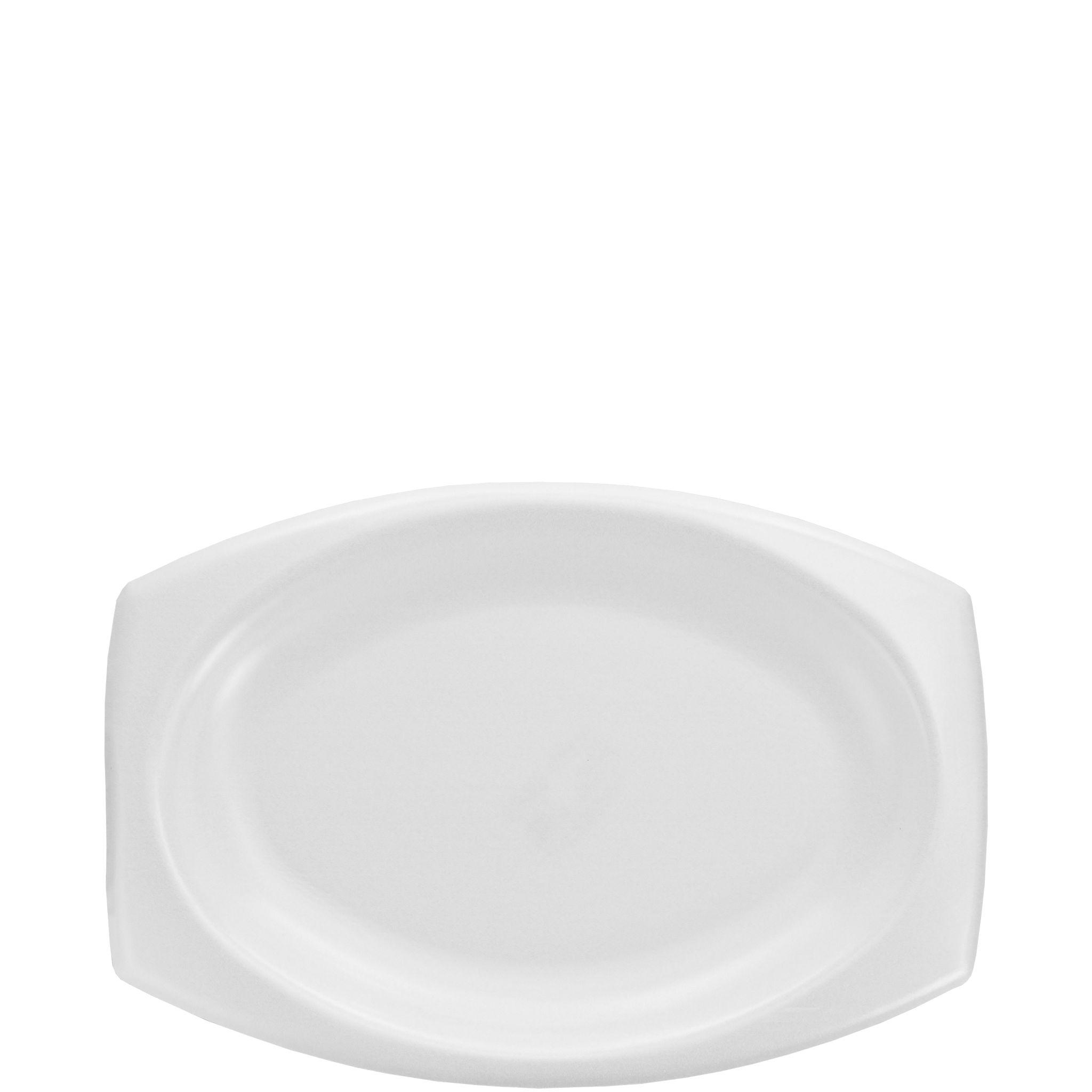 Dart® Quiet Classic® Serving Tray Base 9.75X6.625X0.796 IN XPS White Oval 125 Count/Pack 4 Packs/Case 500 Count/Case