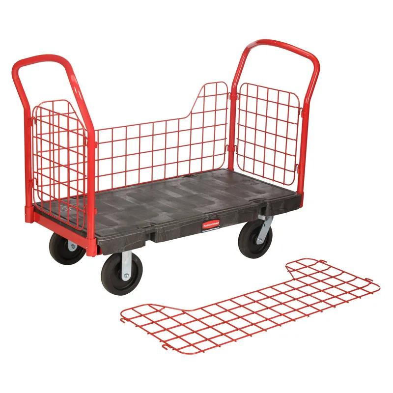 Platform Truck 56.00X24.25X41.25 IN 2000 LB Black Red Plastic Side-Panel With 8IN TPR Casters 1/Case