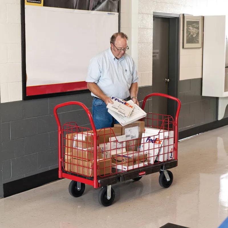 Platform Truck 56.00X24.25X41.25 IN 2000 LB Black Red Plastic Side-Panel With 8IN TPR Casters 1/Case