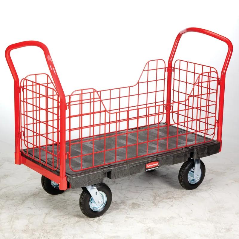 Platform Truck 56.00X24.25X41.25 IN 2000 LB Black Red Plastic Side-Panel With 8IN TPR Casters 1/Case