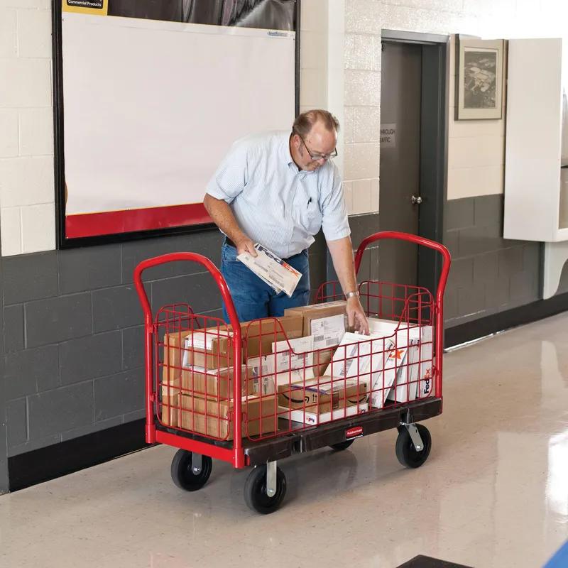 Platform Truck 56.00X24.25X41.25 IN 2000 LB Black Red Plastic Side-Panel With 8IN TPR Casters 1/Case