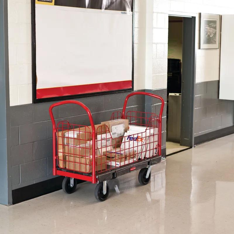 Platform Truck 56.00X24.25X41.25 IN 2000 LB Black Red Plastic Side-Panel With 8IN TPR Casters 1/Case