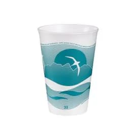 Dart® LX® Cup Insulated 32 OZ Polystyrene Foam Teal Horizon 500/Case