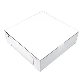 Bakery Box 8X8X2.5 IN Clay-Coated Kraft Board White Kraft Square Lock Corner Tuck Top 250/Bundle