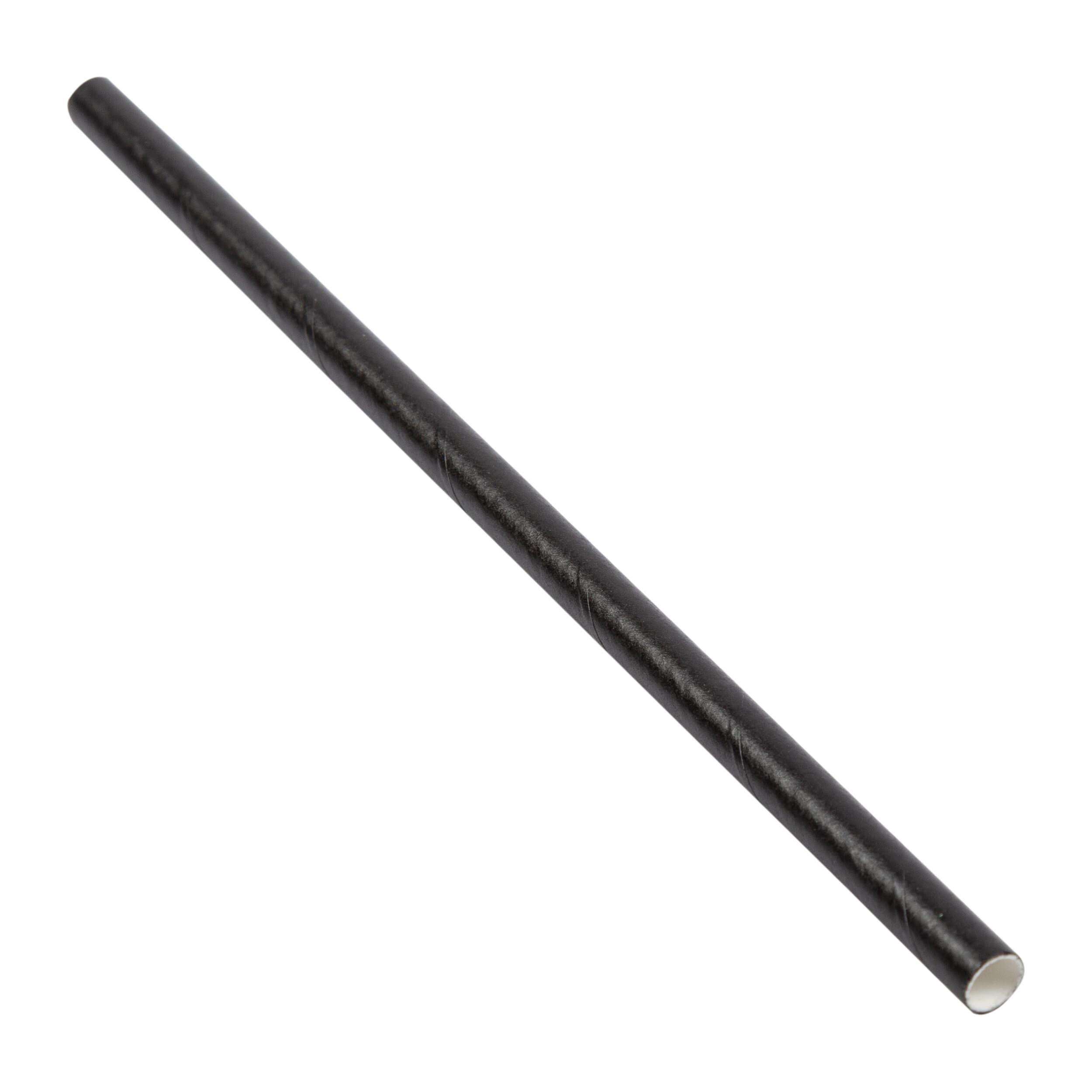 PrimeWare® Jumbo Straw 5.75 IN Paper Black Unwrapped 500 Count/Pack 8 Packs/Case 4000 Count/Case
