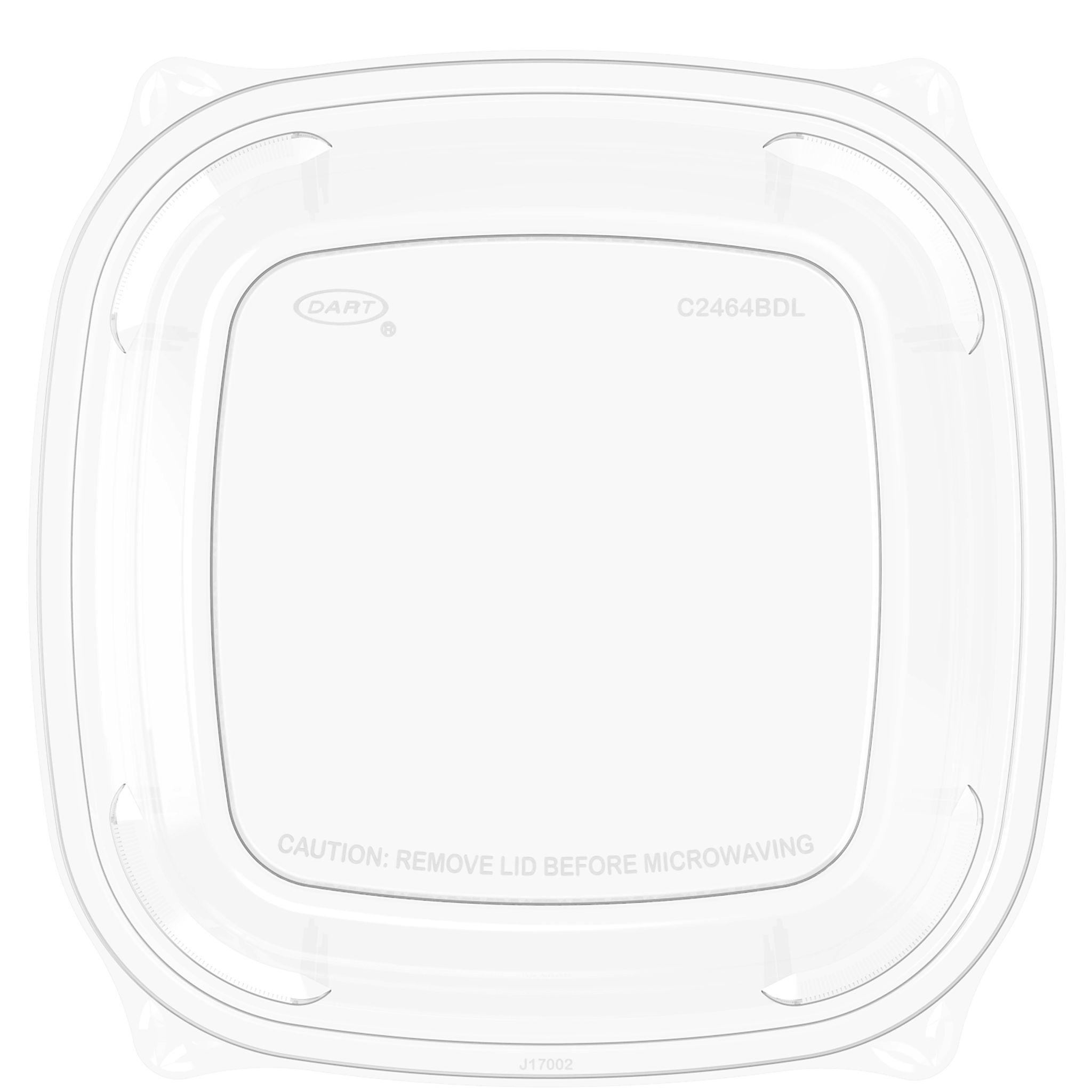 Dart® PresentaBowls Pro® Lid Dome 8.5X8.5X1.04 IN 1 Compartment PET Clear For 24-32-48-64 OZ Bowl 63 Count/Pack 4 Packs/Case