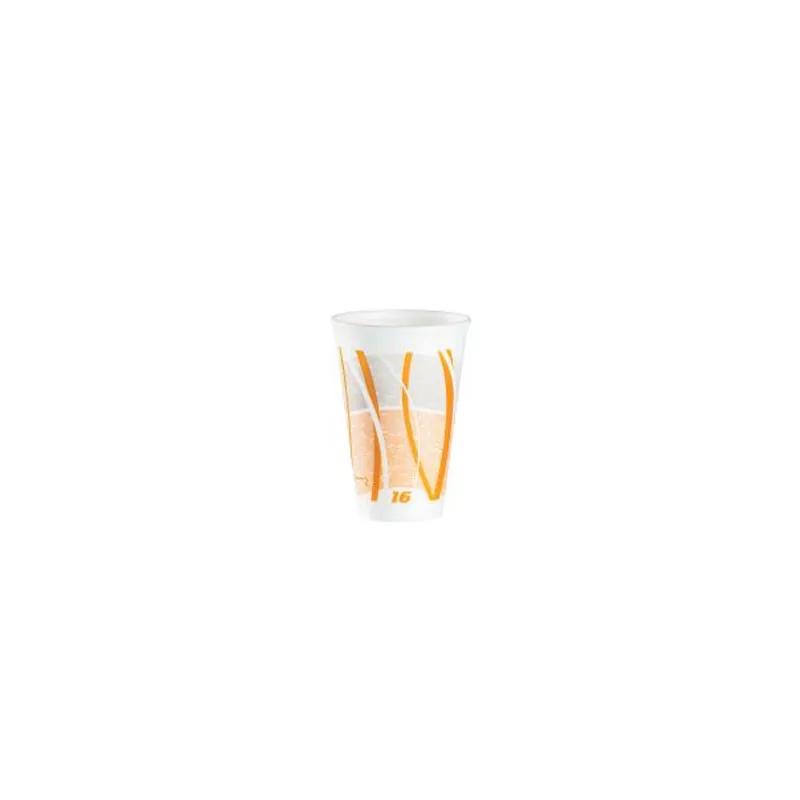 Dart® LX® Cup Insulated 16 OZ Polystyrene Foam Orange Impulse 1000/Case