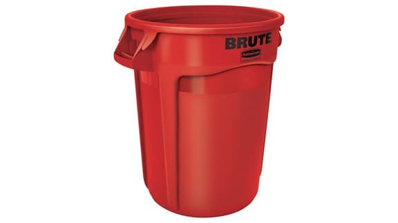Brute® Trash Can 32 GAL 128 QT Red Resin 1/Each