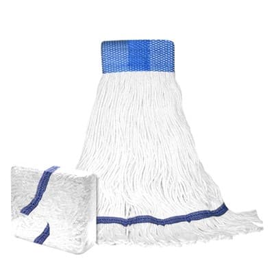 Mop Head Medium (MED) 16-18 OZ Cotton 4PLY Loop End 5IN Headband 12/Case