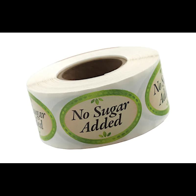 No Sugar Added Bakery Flavor Label 1.25X2 IN Oval 4 Color Process 500 Count/Roll 5 Rolls/Sleeve