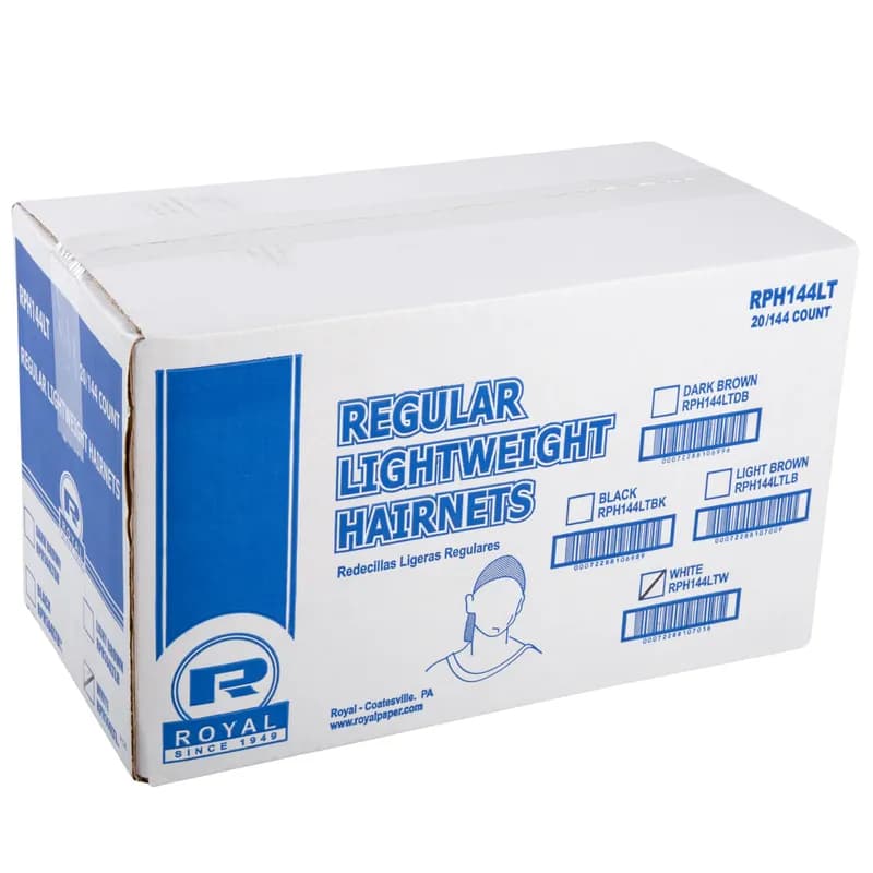 Hairnet White Light Weight 144 Count/Pack 20 Packs/Case 2880 Count/Case