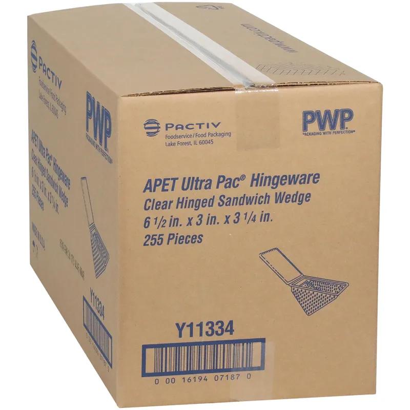 Sandwich Wedge Hinged With Flat Lid 6.5X3X3.25 IN PET Clear Triangle 255/Case
