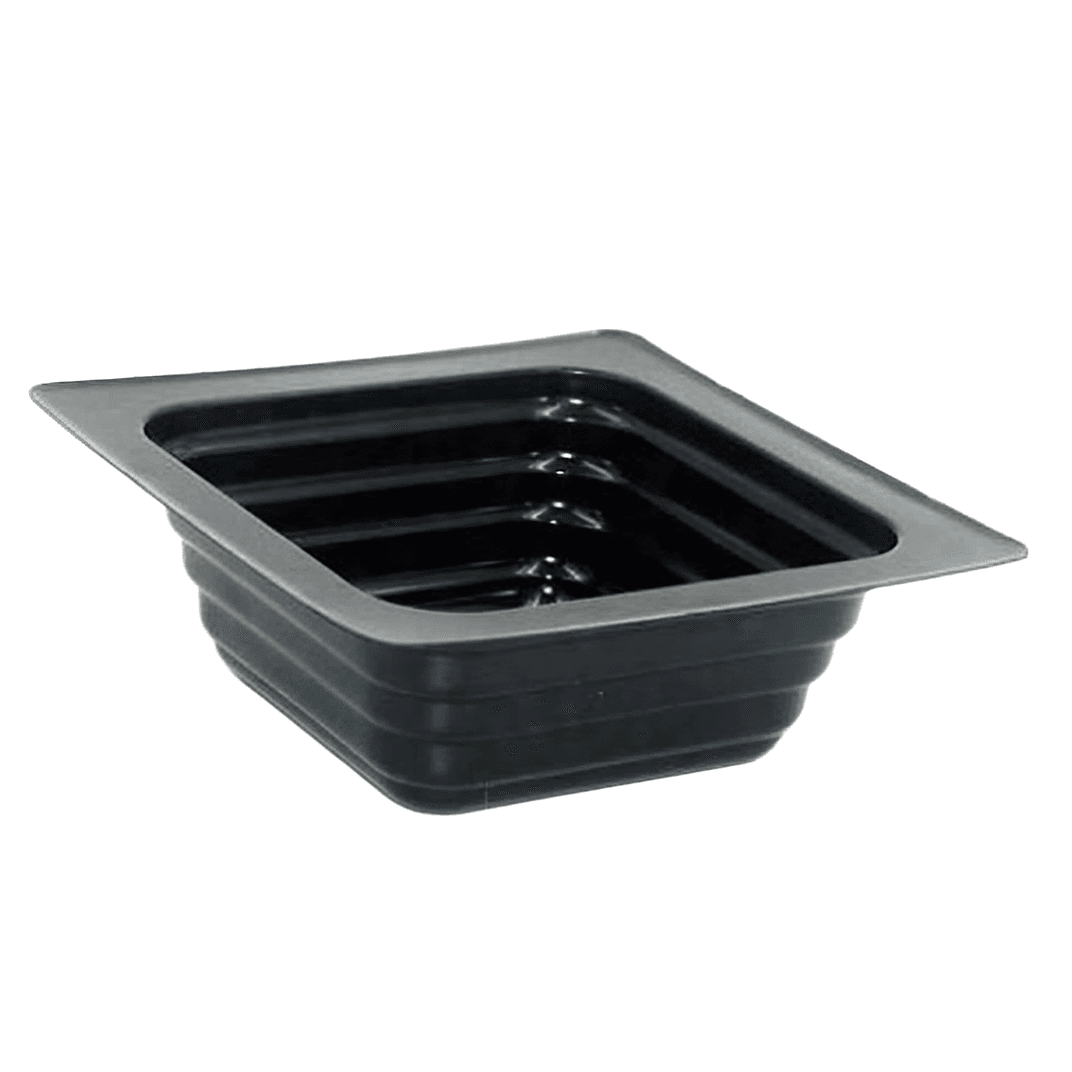 WNA Atrium Take-Out Container Base 3.48X3.48X1.3 IN OPS Black Square 2500/Case