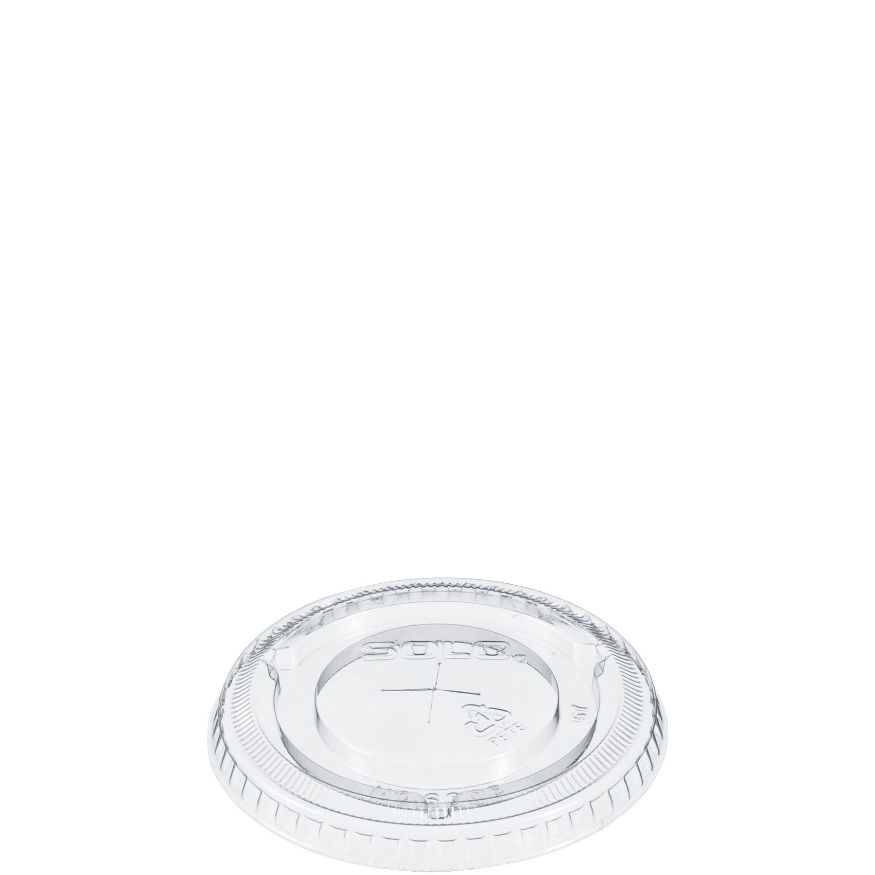 Solo® Lid Flat 3.213X0.343 IN PET Clear For 9-10 OZ Cold Cup With Hole Freezer Safe 100 Count/Pack 25 Packs/Case