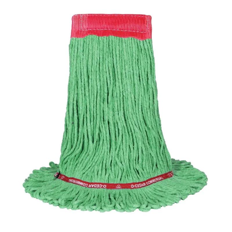 MaxiClean® Mop Head Medium (MED) 15.5X6X1 IN Green Cotton Synthetic Blend 4PLY Loop End 5 IN Headband 1/Each