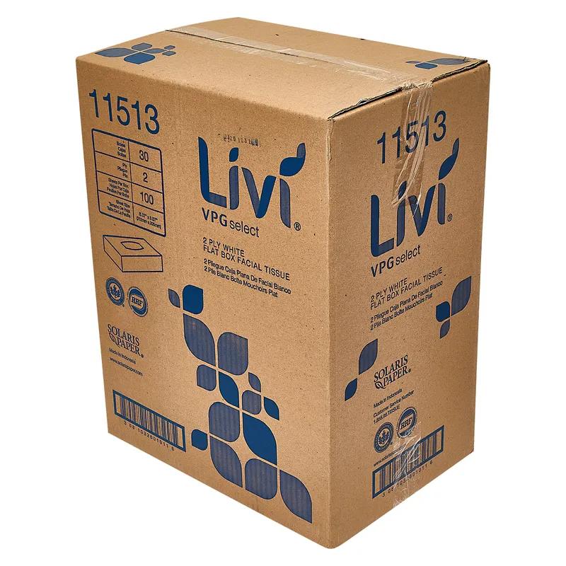 Livi® Facial Tissue 2PLY White Flat Box 30/Case