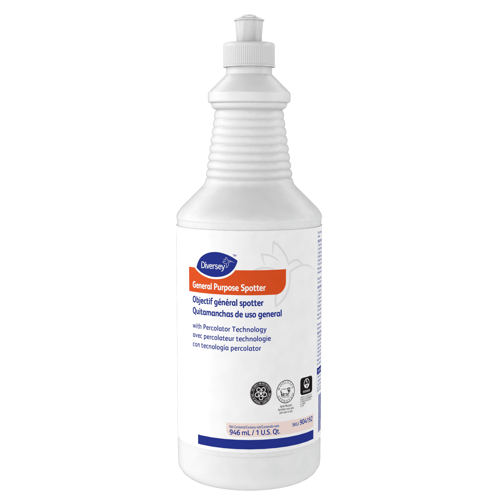 Diversey Spot Remover 32 FLOZ Liquid RTU Hydrogen Peroxide Water-Based 6/Case