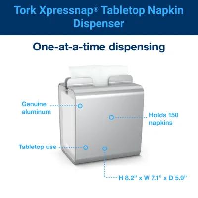 Tork Xpressnap® N4 Napkin Dispenser 5.91X7.1X8.23 IN Silver Metal Tabletop 1/Each