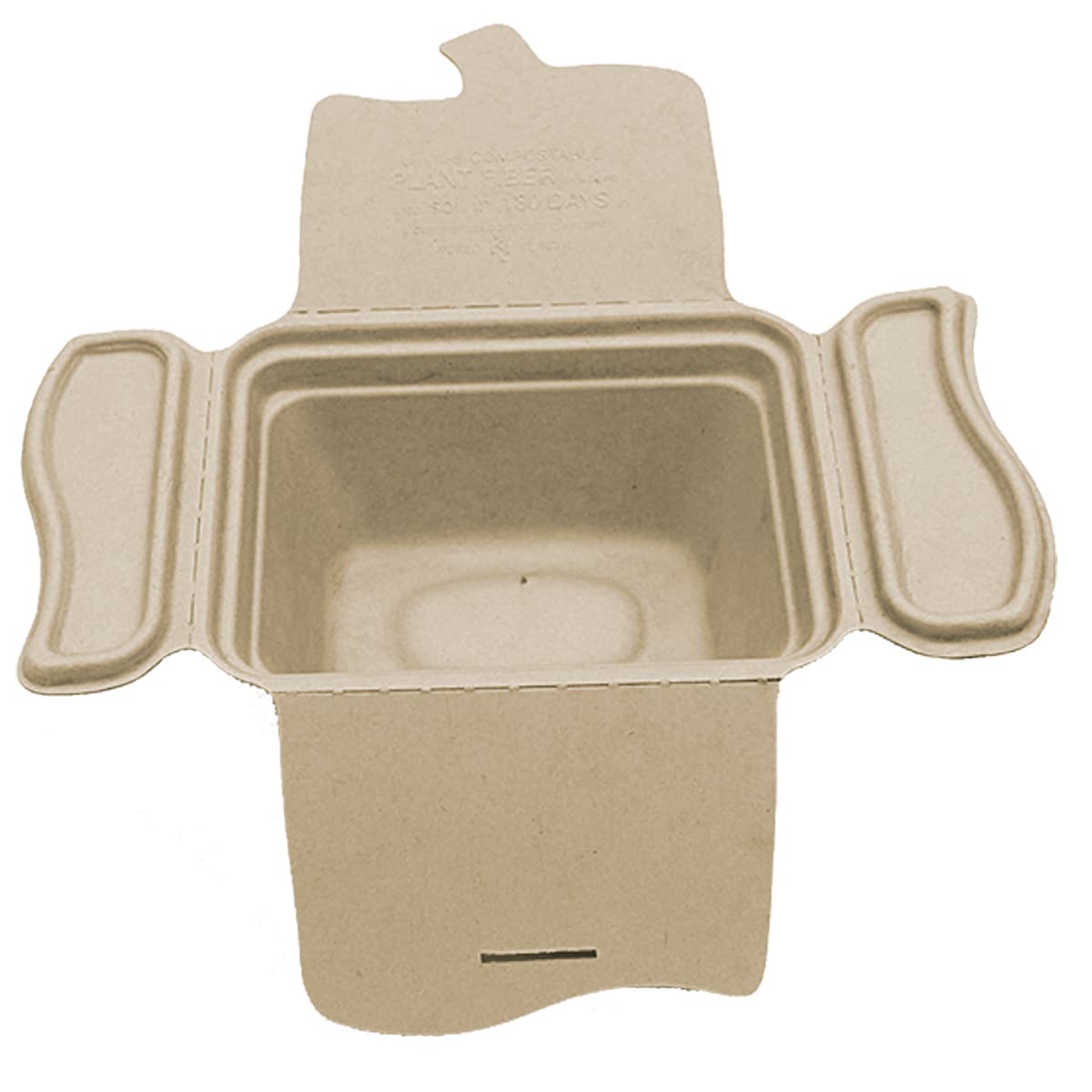 Take-Out Box Fold-Top With Flat Lid 3.6X2.4X2.7 IN Pulp Fiber Bamboo Kraft Rectangle 200/Case
