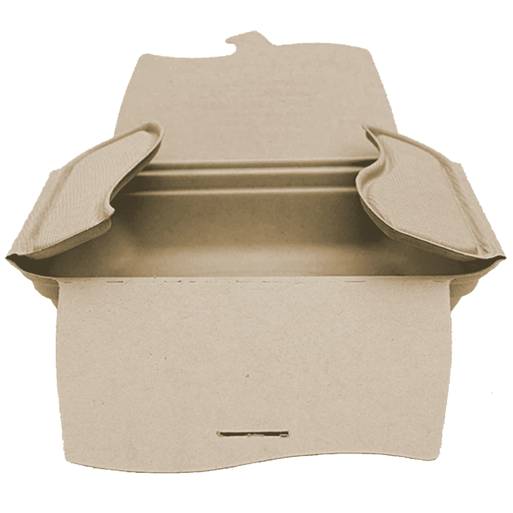 Take-Out Box Fold-Top With Flat Lid 9.2X7X2.2 IN Pulp Fiber Bamboo Kraft Rectangle 200/Case