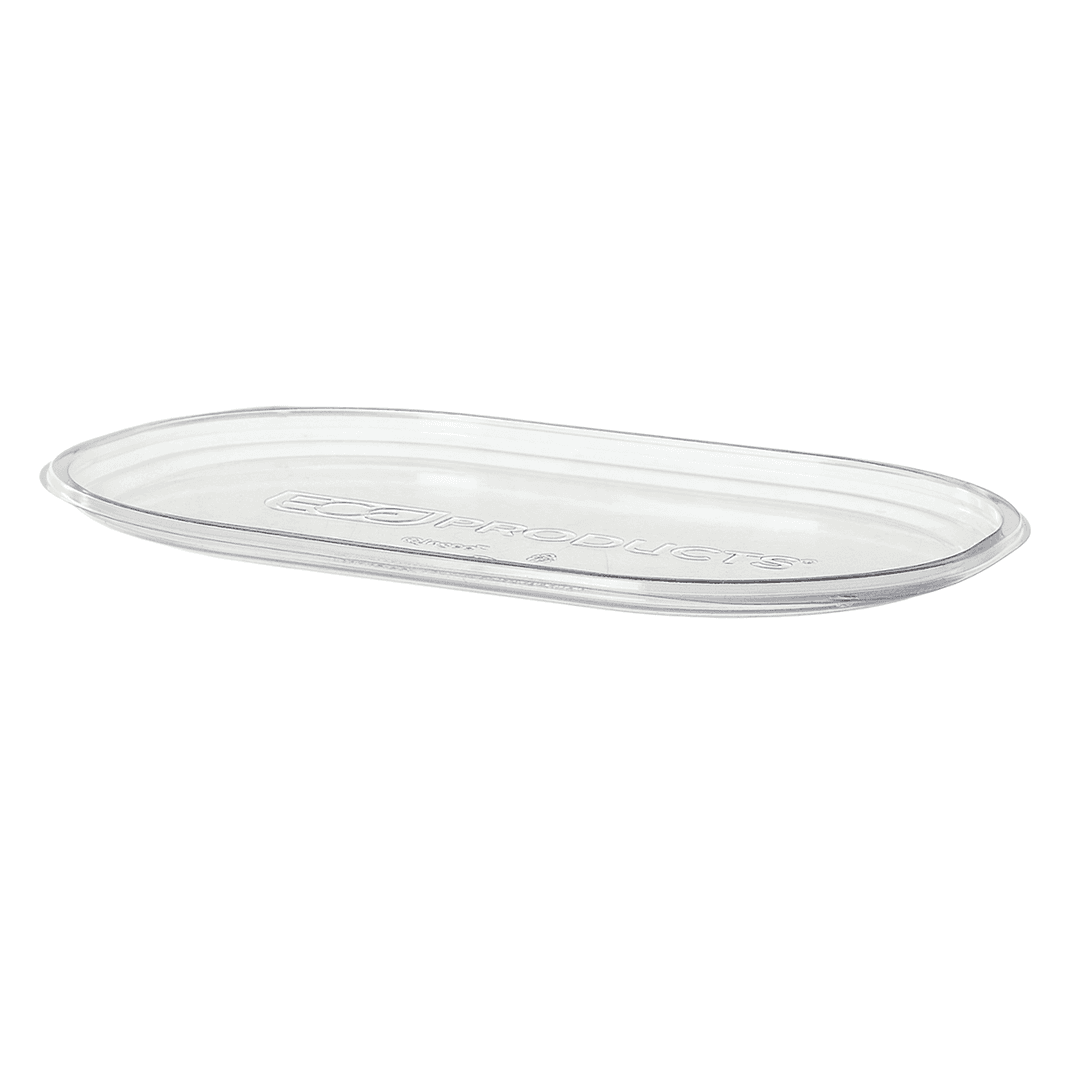 Lid Flat PLA Clear Rectangle For 24-32 OZ Deli Container 400/Case