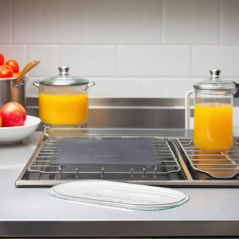 Lid Flat PLA Clear Rectangle For 24-32 OZ Deli Container 400/Case