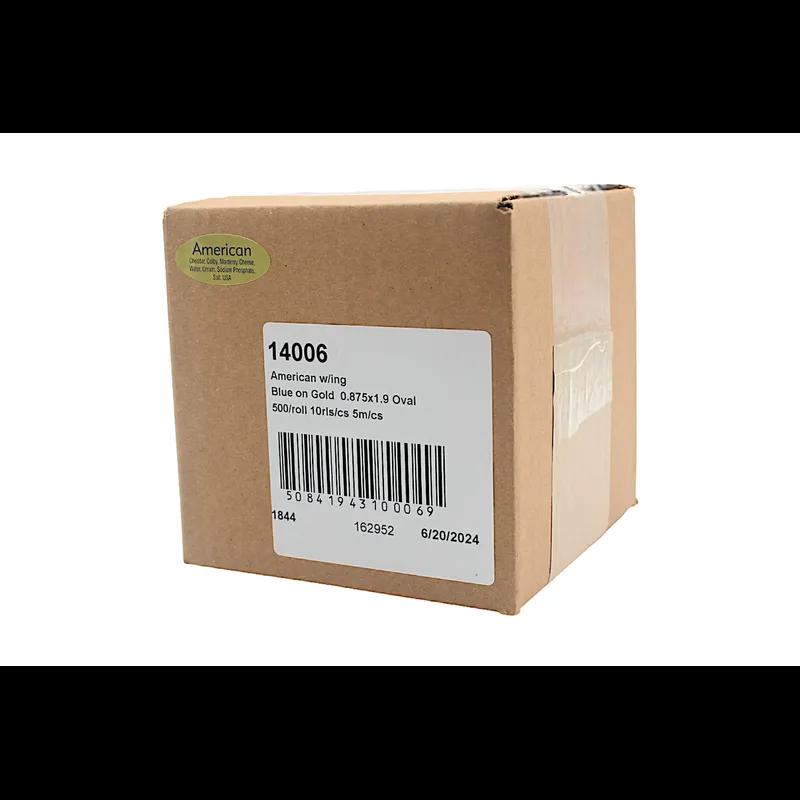 American Deli Ingredient Label 0.875X1.9 IN Blue Gold Oval Ingredients 500 Count/Roll 10 Rolls/Case 5000 Count/Case