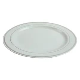 Plate 6 IN PS White Silver Round 144/Case