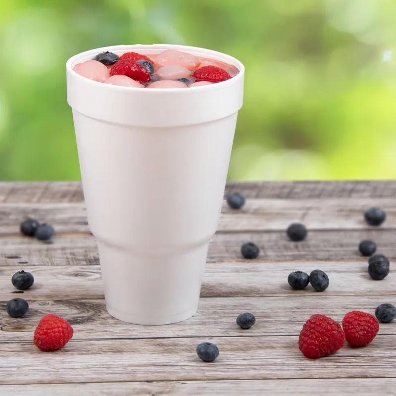 Dart® J Cup® Cup Easy to Hold 32 FLOZ EPS White Assorted Sizes Insulated 25 Count/Pack 20 Packs/Case 500 Count/Case