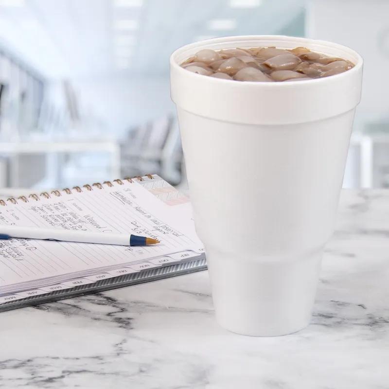 Dart® J Cup® Cup Easy to Hold 32 FLOZ EPS White Assorted Sizes Insulated 25 Count/Pack 20 Packs/Case 500 Count/Case