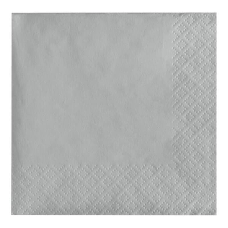 Cocktail Napkin Silver Paper 2PLY Shimmering 600/Case