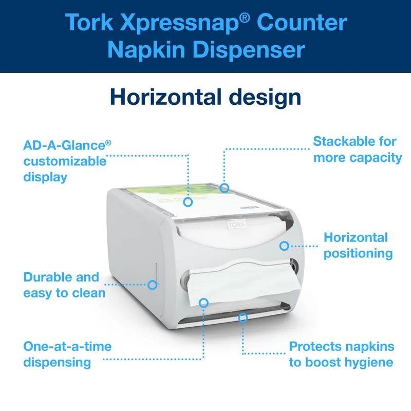 Tork Xpressnap® Napkin Dispenser 12.1X7.5X5.7 IN Gray Plastic Countertop 1/Each