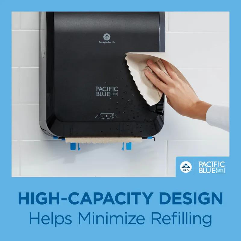 Pacific Blue Ultra™ Paper Towel Dispenser 8 IN Wall Mount Black Mechanical Touchless High Capacity Water Resistant 1/Each