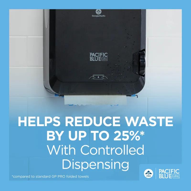 Pacific Blue Ultra™ Paper Towel Dispenser 8 IN Wall Mount Black Mechanical Touchless High Capacity Water Resistant 1/Each