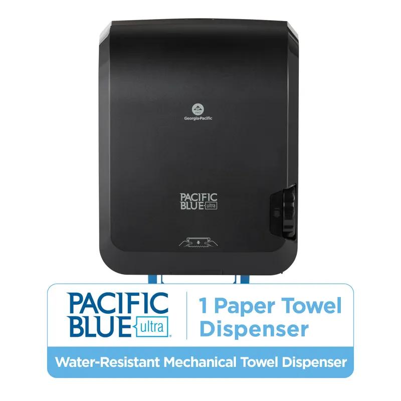 Pacific Blue Ultra™ Paper Towel Dispenser 8 IN Wall Mount Black Mechanical Touchless High Capacity Water Resistant 1/Each