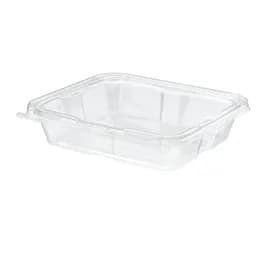 Safe-T-Fresh® Deli Container Hinged With Flat Lid 35 OZ RPET Clear Rectangle 150/Case
