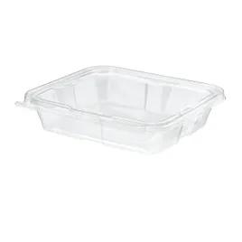 Safe-T-Fresh® Deli Container Hinged With Flat Lid 35 OZ RPET Clear Rectangle 150/Case